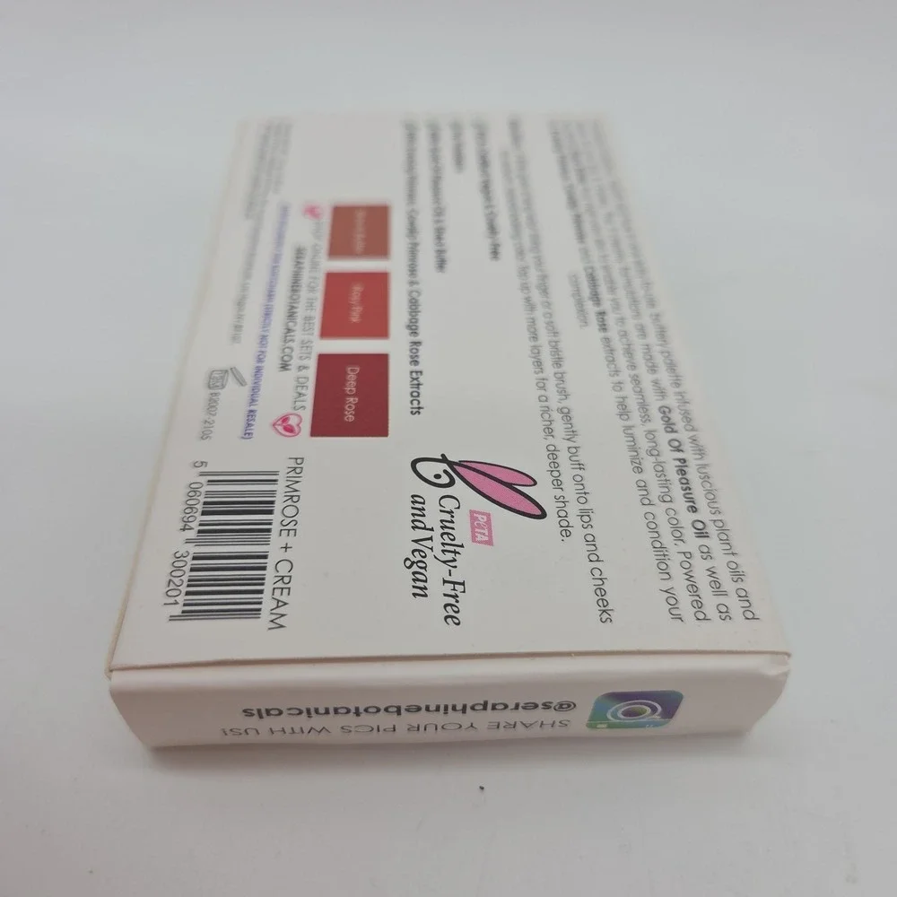 Seraphine Botanicals Primrose + Cream Lip & Cheek Cream Palette FULL SIZE 0.42oz